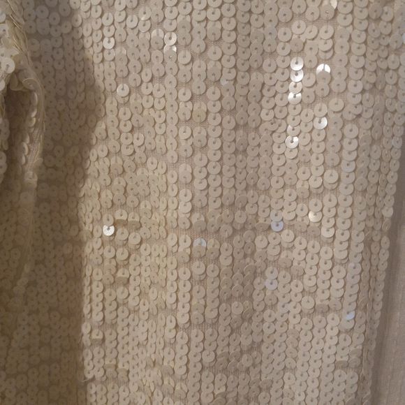 Oscar De LA Renta White Sequenced Sweater - Picture 3 of 5